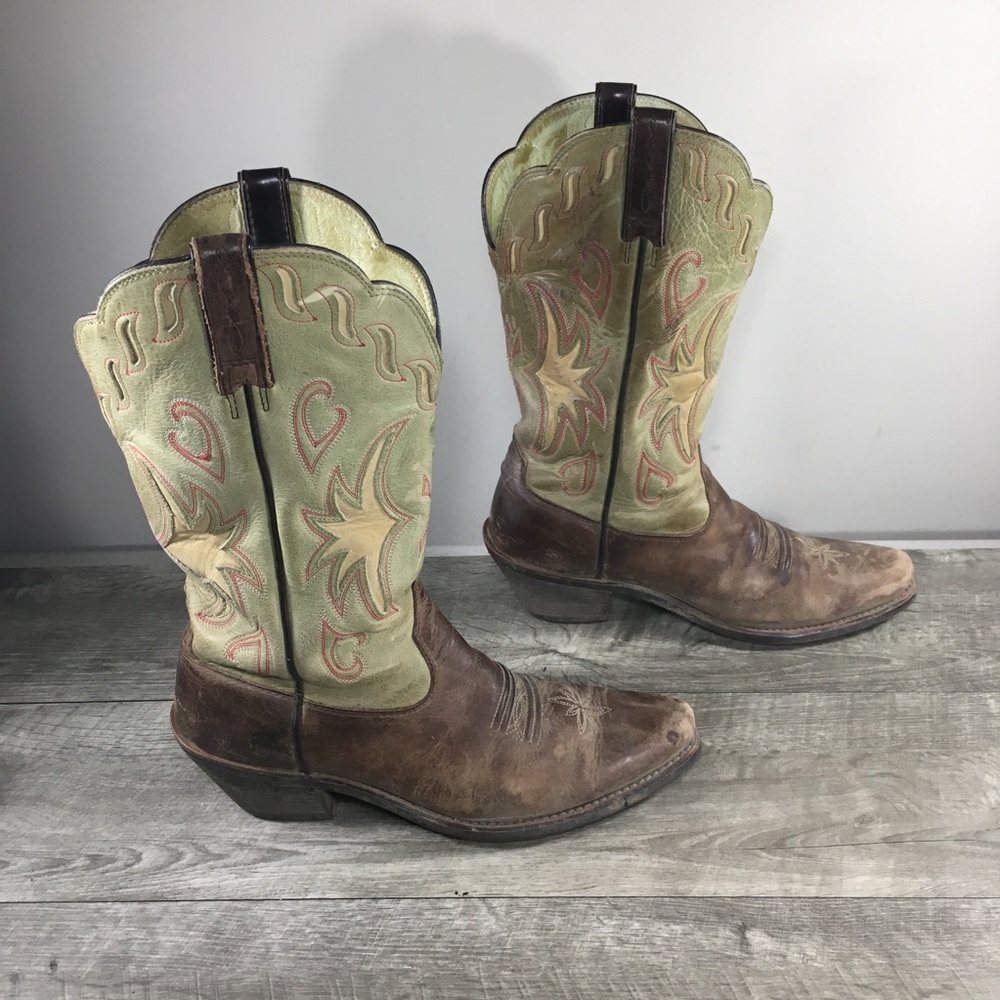 Womens Ariat 15771 Manzanita Embroidered Flames Leather Western Cowboy Boots 7.5 - Picture 3 of 13